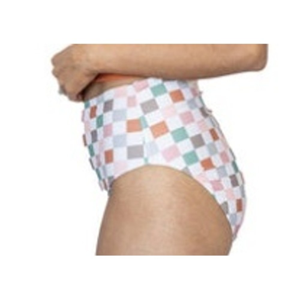 JANELA BAY High Cut Seamless Swim Bottoms Womens Large Multi Checkered - Picture 2 of 11